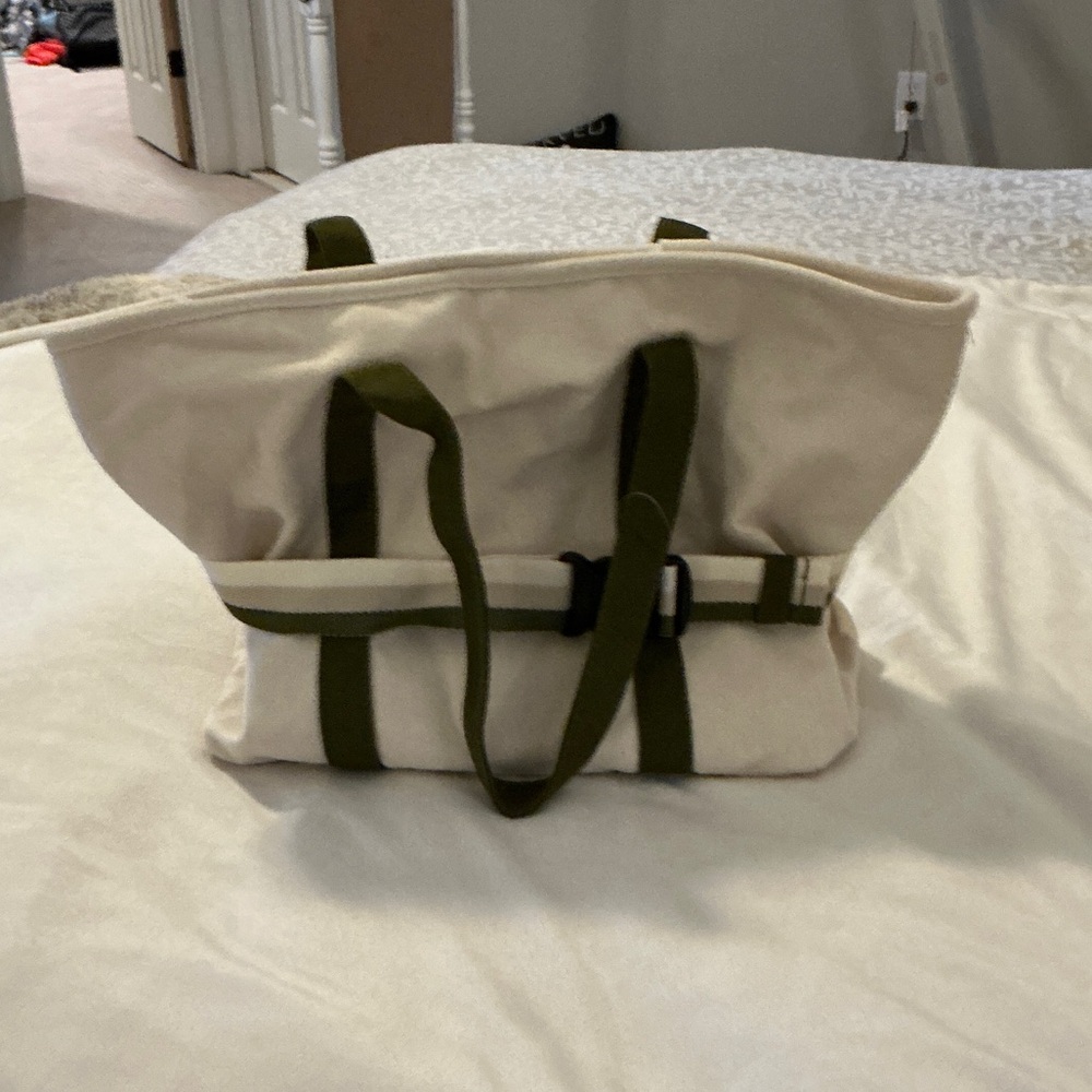 DSW Cream and Green Women's Tote Bag